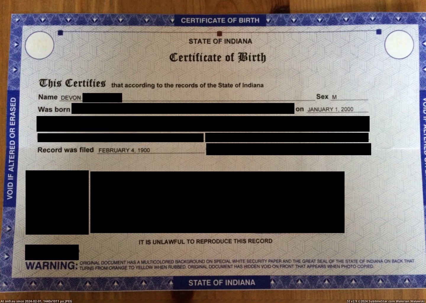 #One #Bug #Minor #Birth [Mildlyinteresting] My birth certificate was one of the minor complications of the Y2K bug. Pic. (Bild von album My r/MILDLYINTERESTING favs))