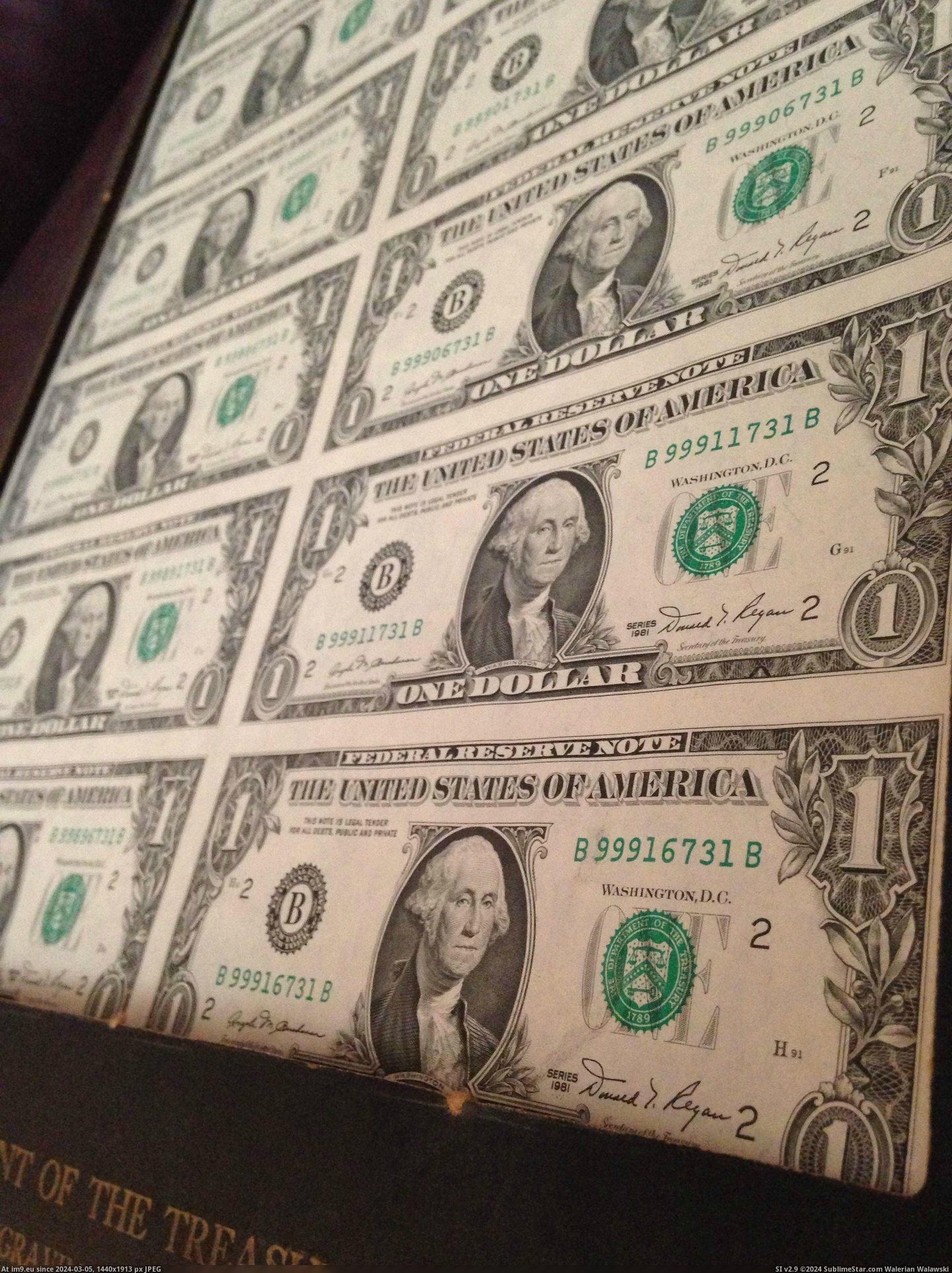 #One #Gave #Sheet #Bills #Uncut #Grandpa #Dollar [Mildlyinteresting] My grandpa gave me this sheet of uncut one-dollar bills from 1981 3 Pic. (Image of album My r/MILDLYINTERESTING favs))