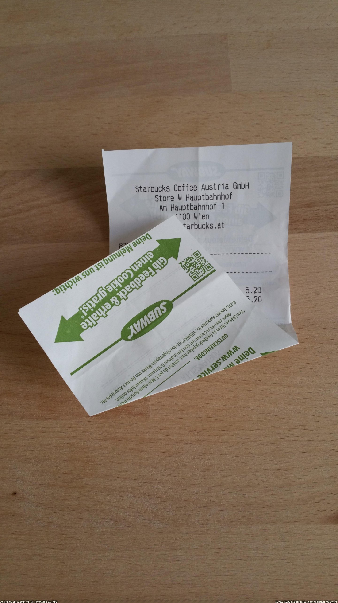 #Paper #Subway #Receipt #Printed #Starbucks [Mildlyinteresting] My Starbucks receipt was printed on Subway paper Pic. (Image of album My r/MILDLYINTERESTING favs))