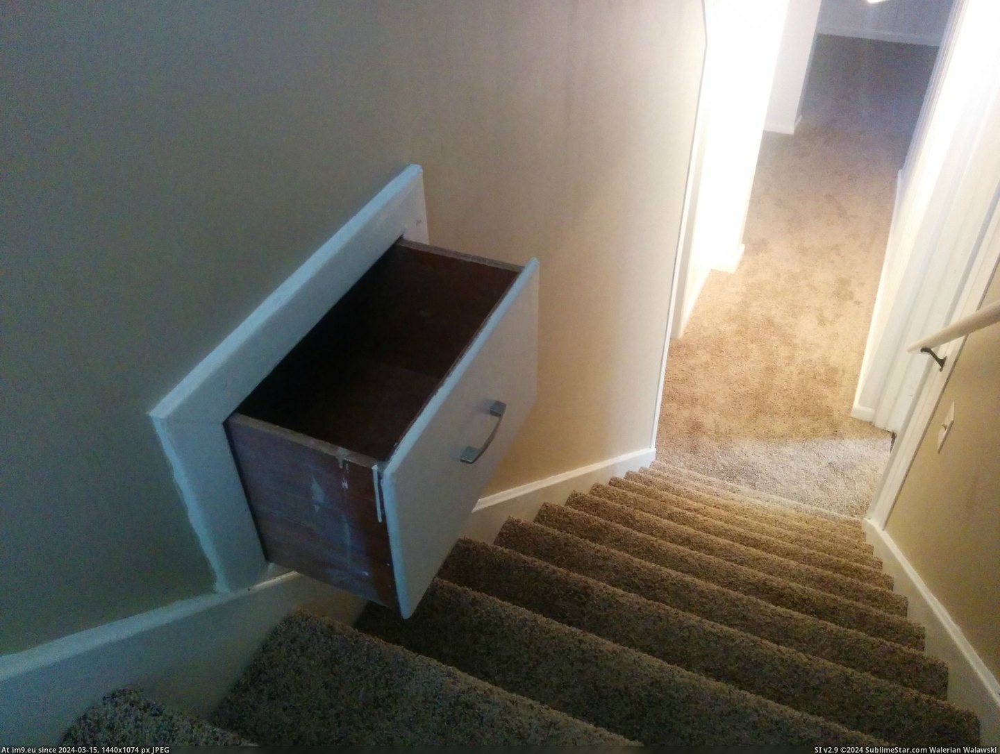 #House #Moving #Stairwell #Downstairs #Drawer [Mildlyinteresting] The house I'm moving into has a drawer in the downstairs stairwell Pic. (Image of album My r/MILDLYINTERESTING favs))