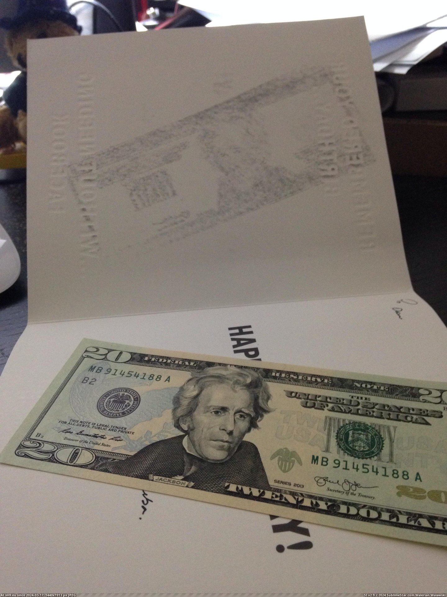 #Was #Birthday #Card #Leave #Imprint #Money #Fresh [Mildlyinteresting] The money in my birthday card was fresh enough to leave an imprint Pic. (Bild von album My r/MILDLYINTERESTING favs))