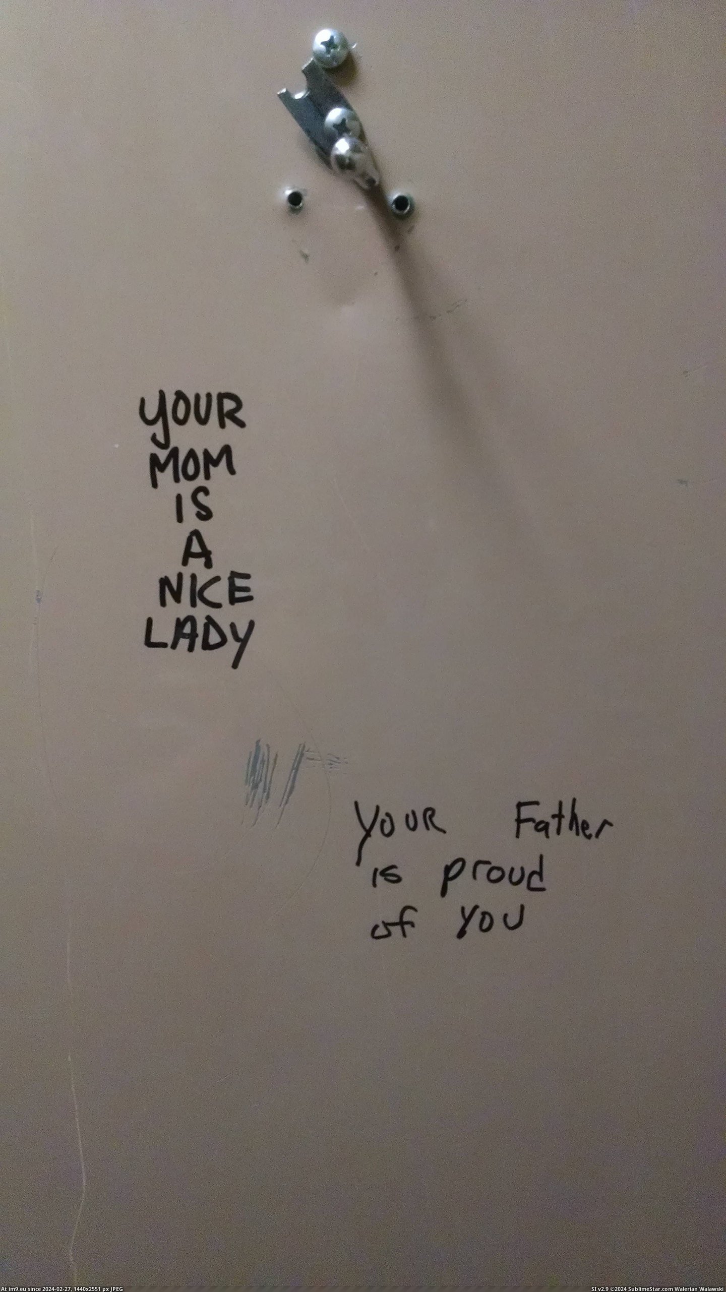 #Bathroom #Positive #Graffiti [Mildlyinteresting] This bathroom graffiti is positive. Pic. (Image of album My r/MILDLYINTERESTING favs))