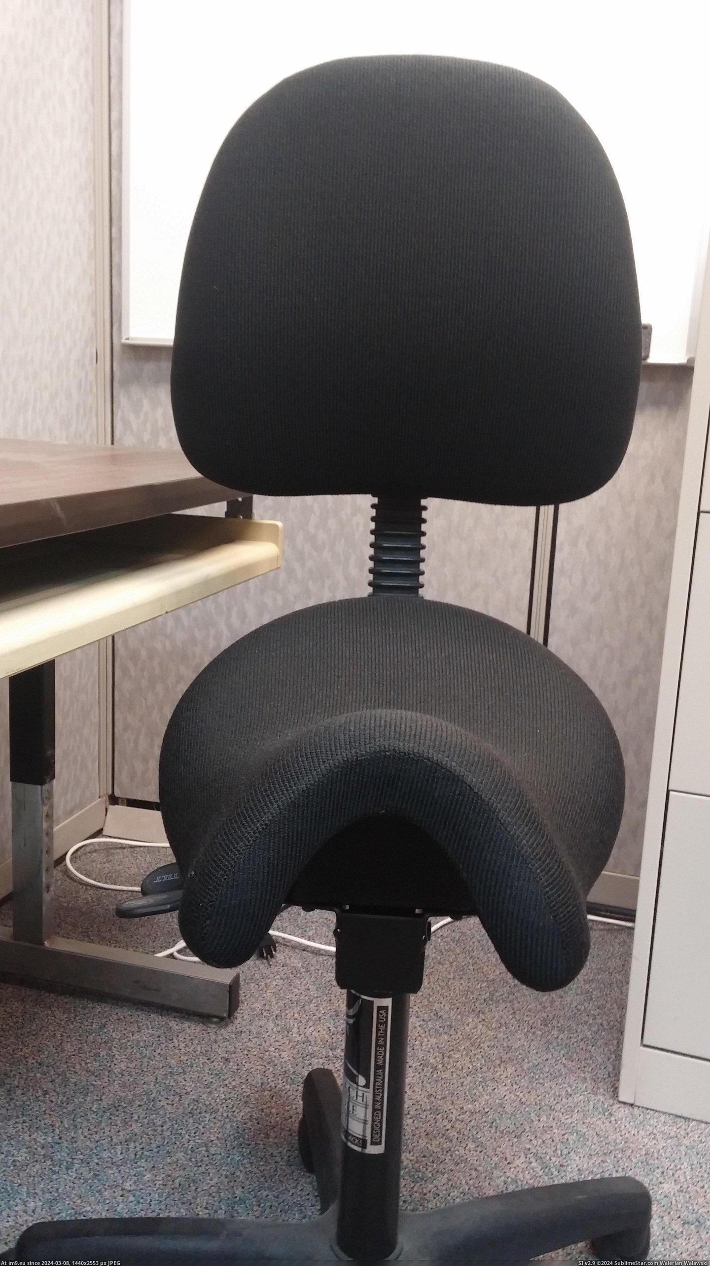 #Work #Office #Saddle #Weird #Chair [Mildlyinteresting] This weird office chair saddle I found at my work. Pic. (Image of album My r/MILDLYINTERESTING favs))