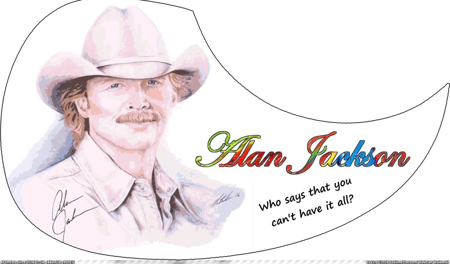 #Pick #Jackson #Alan #Guard Pick Guard - Alan Jackson Pic. (Obraz z album Custom Pickguard Art))