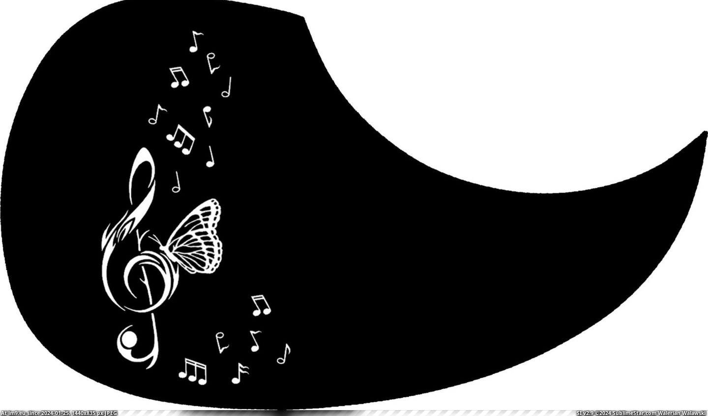 #Pick #Butterfly #Notes #Guard Pick Guard - Butterfly & Notes Pic. (Image of album Custom Pickguard Art))