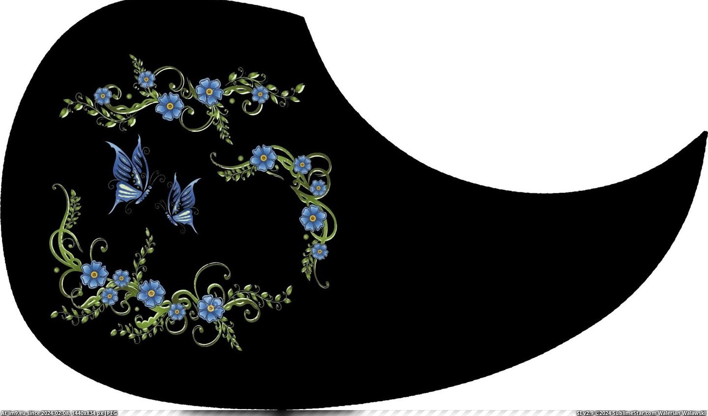 Pick Guard - Butterflys & Flowers (in Custom Pickguard Art)
