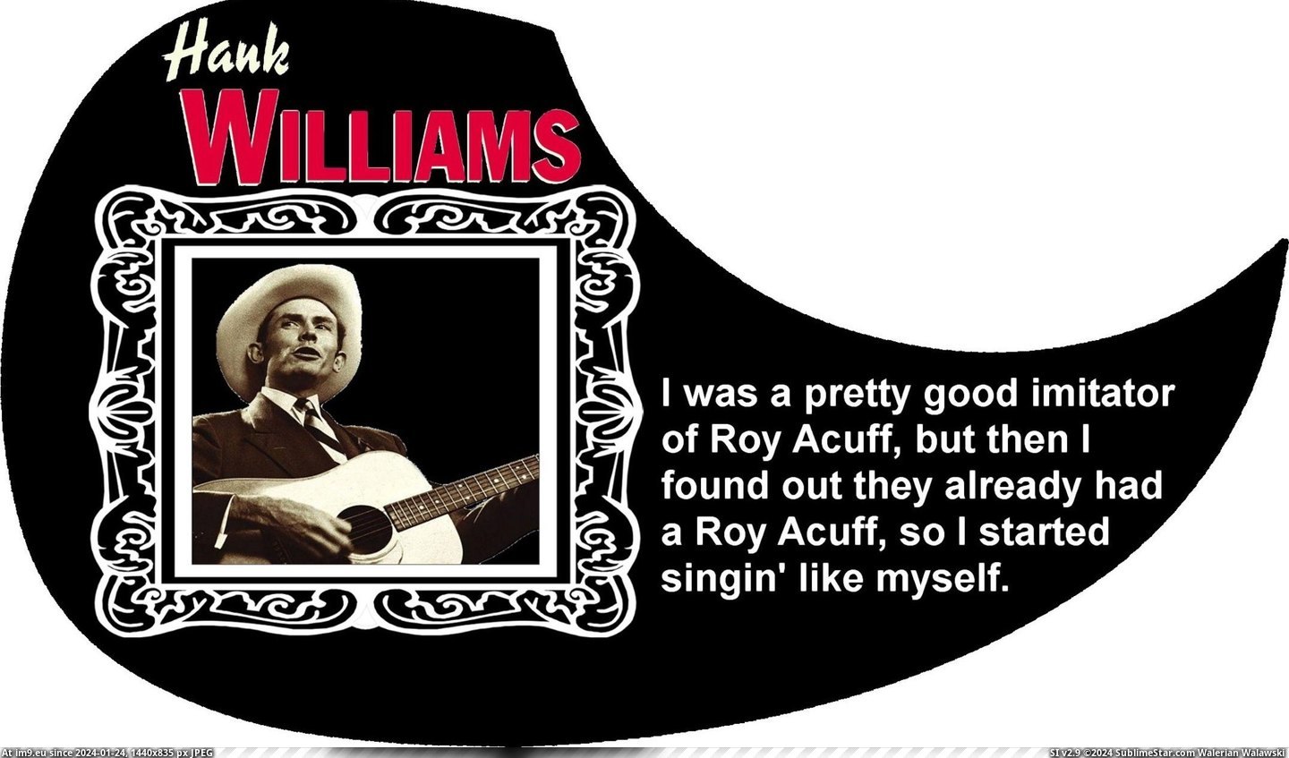 #Pick #Williams #Hank #Guard Pick Guard - Hank Williams Pic. (Obraz z album Custom Pickguard Art))