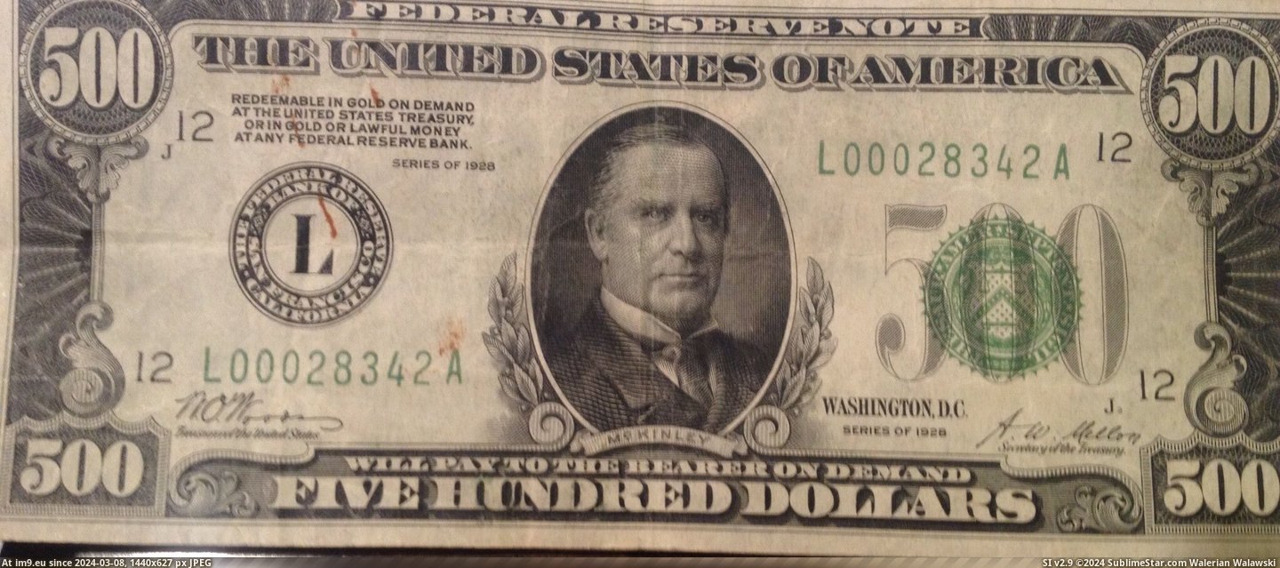 #House #Late #Authentic #Cur #Bill #Grandfathers [Pics] Going through my late grandfathers house I came across this authentic $500 bill. Anyone know anything about it or its cur Pic. (Image of album My r/PICS favs))