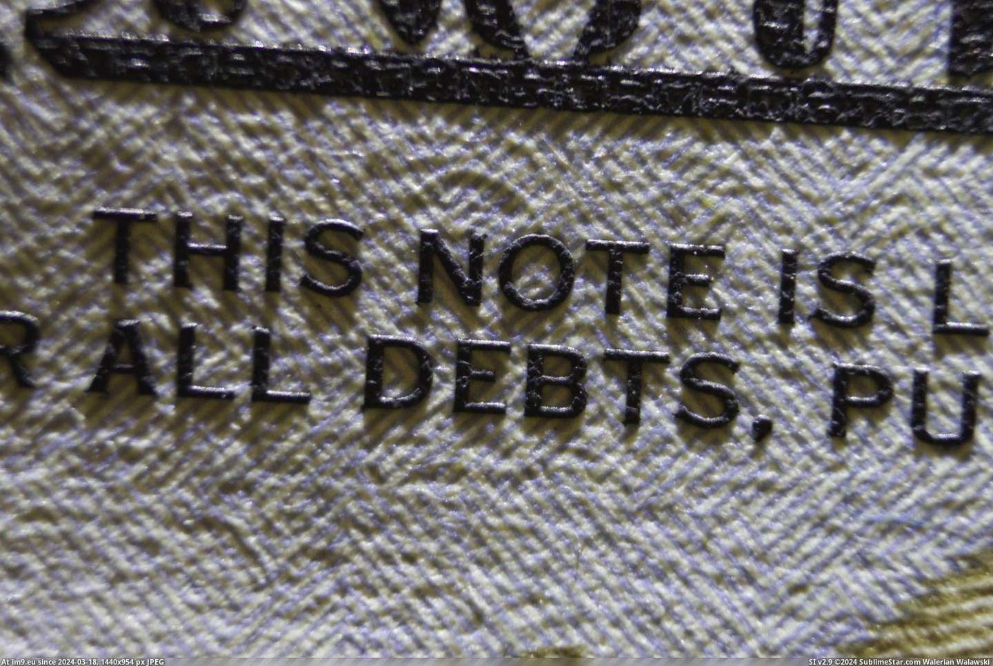 #Bill #Ink #Dollar [Pics] Ink thickness on a US dollar bill Pic. (Image of album My r/PICS favs))