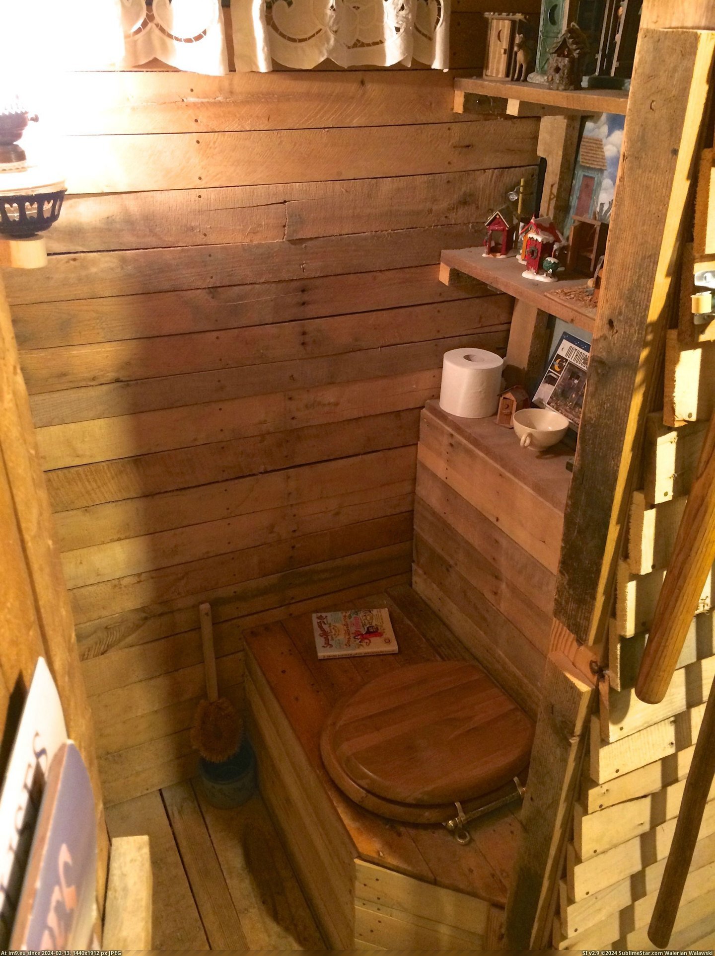 #Guys #Dad #Isn #Basement #Told #Built [Pics] My dad isn't on Reddit, but I told him you guys would appreciate the outhouse he built in their basement. 8 Pic. (Obraz z album My r/PICS favs))