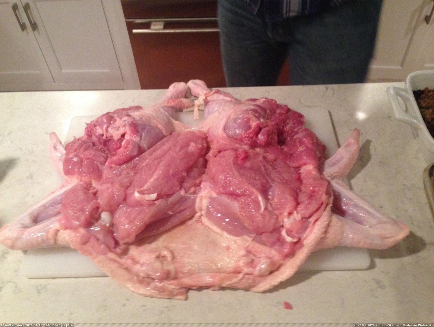 #For #Year #Thought #Thanksgiving #Duck #Turkey #Turducken #Family #See #Chicken [Pics] My family makes turducken (a chicken in a duck in a turkey) every year for Thanksgiving. Thought reddit would like to see Pic. (Image of album My r/PICS favs))