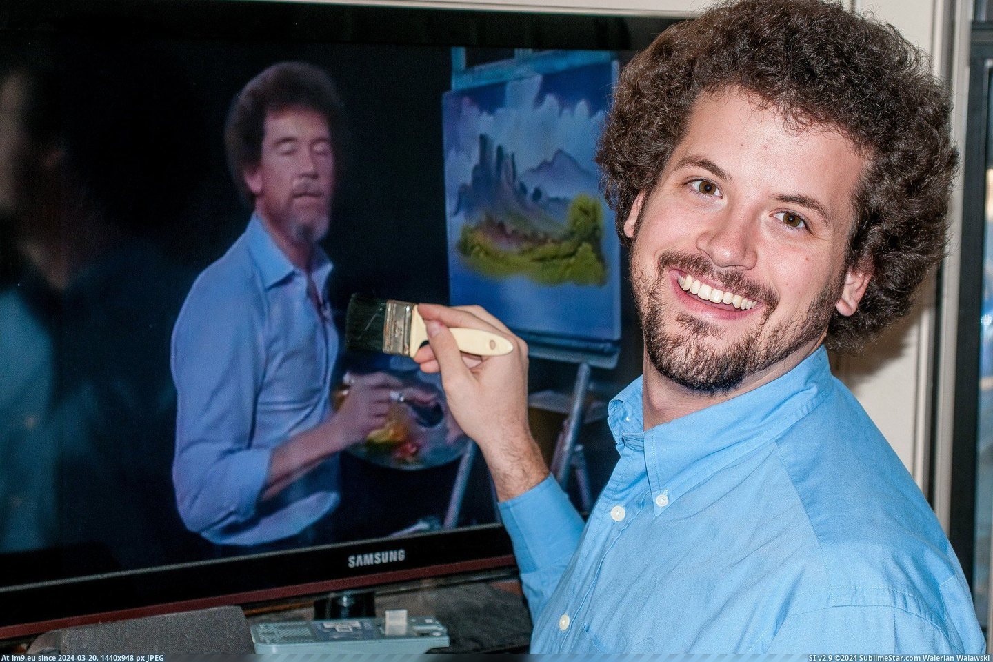 #Friend #Great #Ross #Bob #Posted #Tribute [Pics] My friend posted this tribute to the great Bob Ross 1 Pic. (Image of album My r/PICS favs))