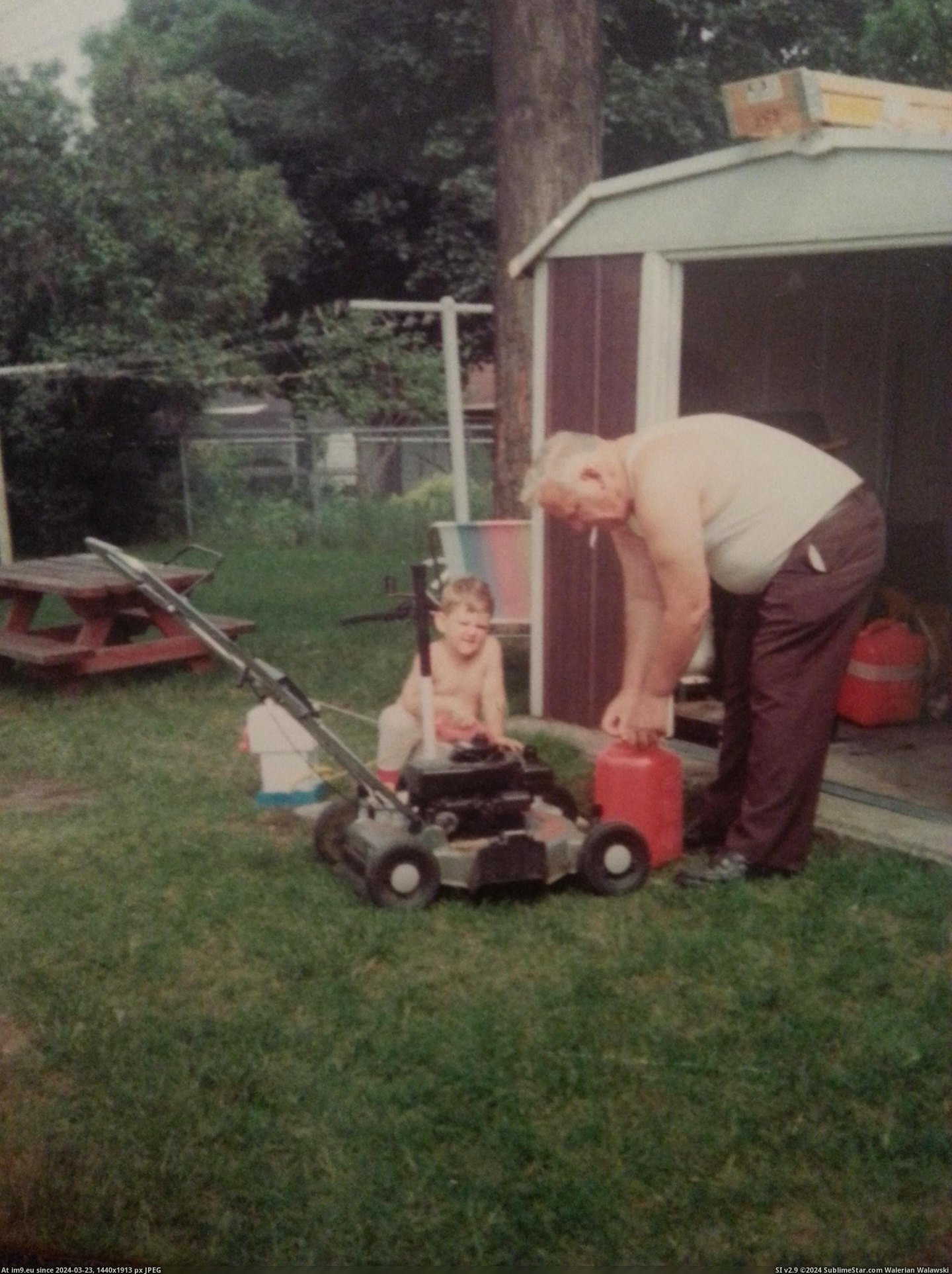 #Old #Him #Yes #Cigarette #Grandpa #Passed [Pics] My Grandpa just passed away and we were going through old pictures. This is me and him in 1986. Yes he has a cigarette in Pic. (Image of album My r/PICS favs))