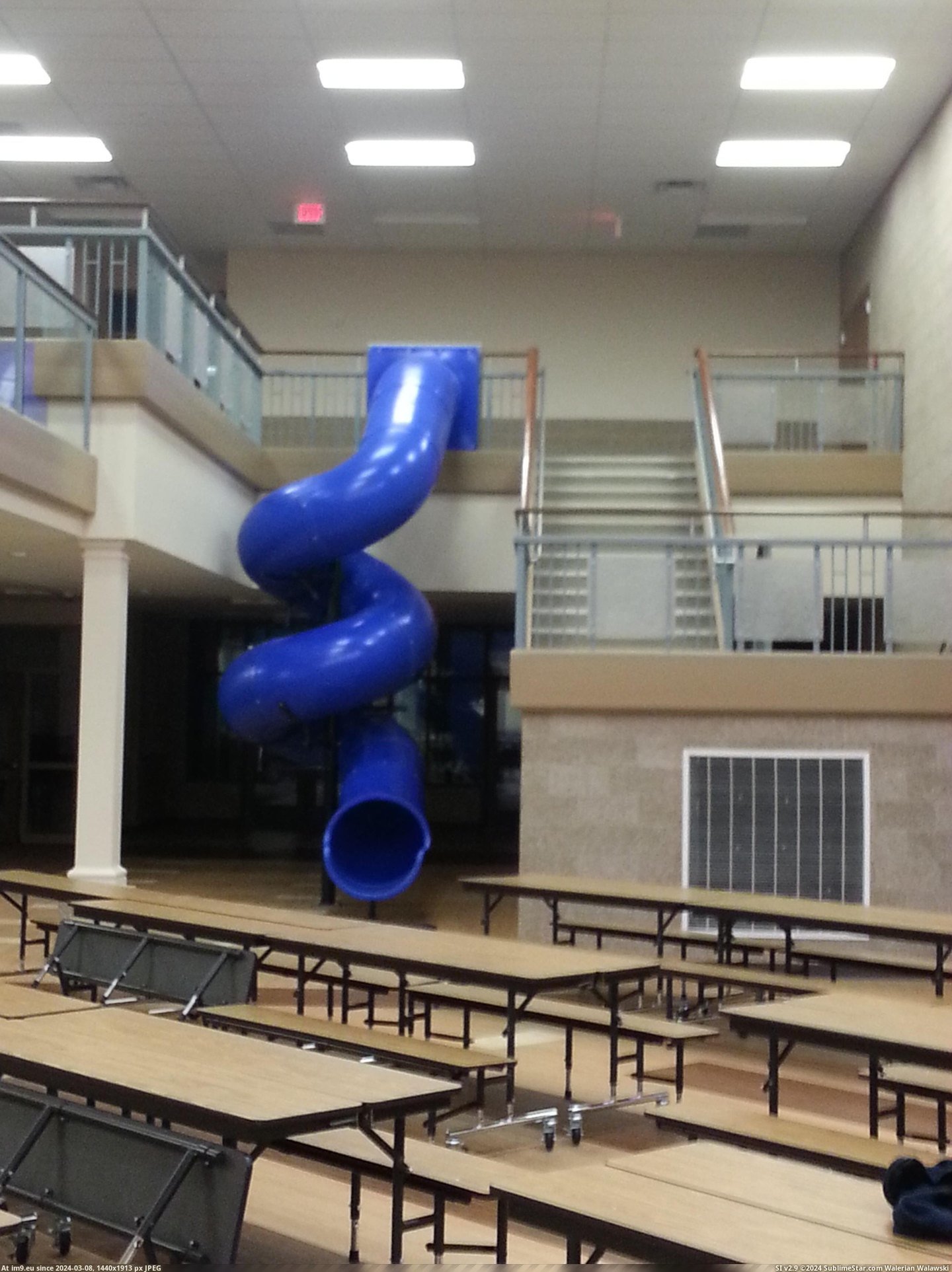 #School #Slide #Downstairs #Kid [Pics] My kid's new school has a twirly slide to get downstairs! Pic. (Изображение из альбом My r/PICS favs))