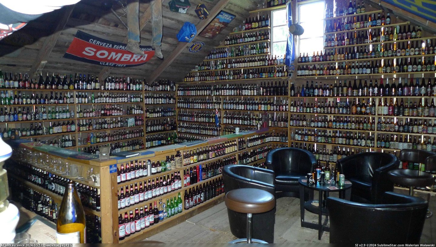 #Collection #Friend #World #Sweden #Bottles #Claimed #Beer #Largest #Visit [Pics] Went to visit a friend in Sweden. He claimed to have a the second largest collection of beer bottles in the world and I d Pic. (Bild von album My r/PICS favs))
