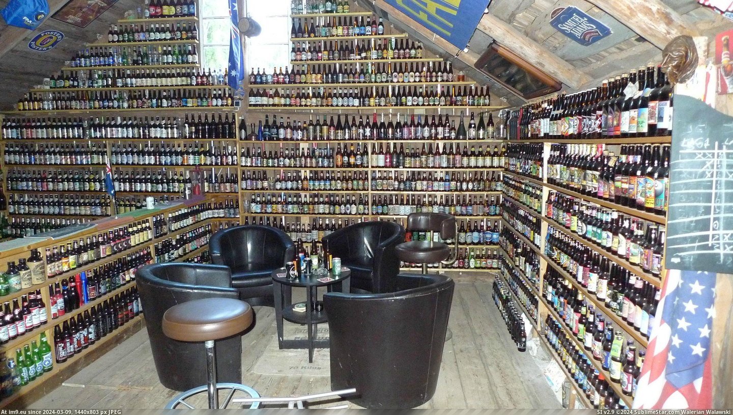 #Collection #Friend #World #Sweden #Bottles #Claimed #Beer #Largest #Visit [Pics] Went to visit a friend in Sweden. He claimed to have a the second largest collection of beer bottles in the world and I d Pic. (Obraz z album My r/PICS favs))
