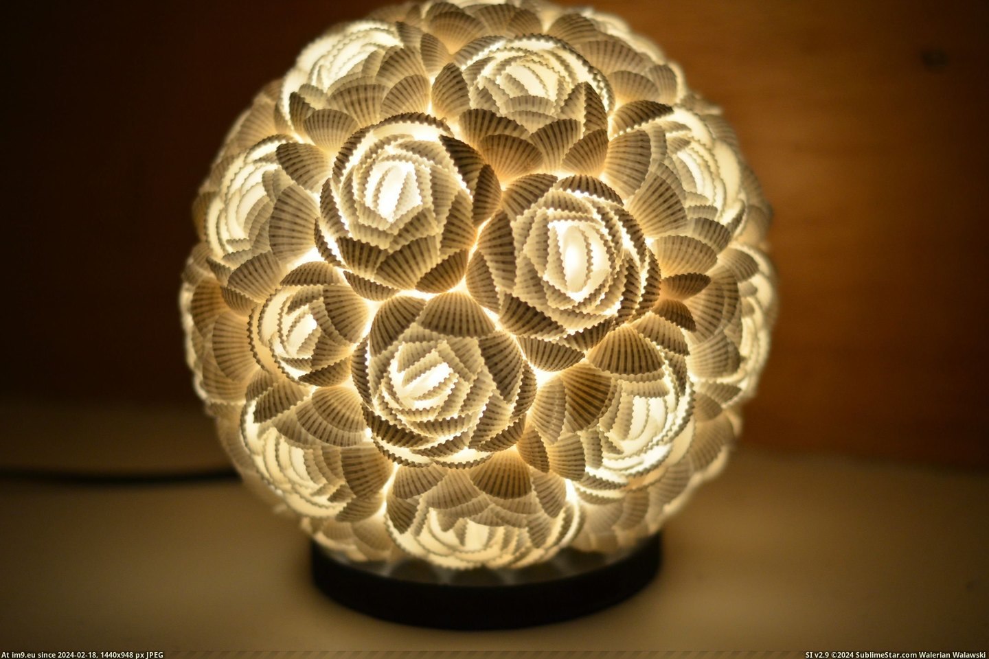 #World #Bought #Prettiest #Shells #Sea #Lamp [Pics] Yesterday I bought perhaps the prettiest table lamp in the world. It's made of sea shells. Pic. (Image of album My r/PICS favs))