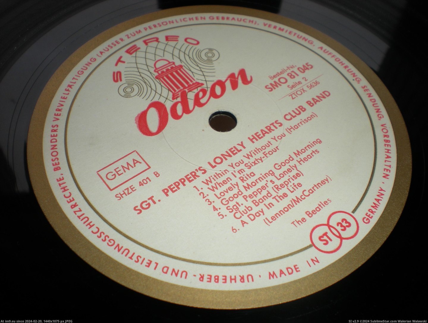 #Sgt  #Odeon Sgt ODEON 3 Pic. (Obraz z album new 1))