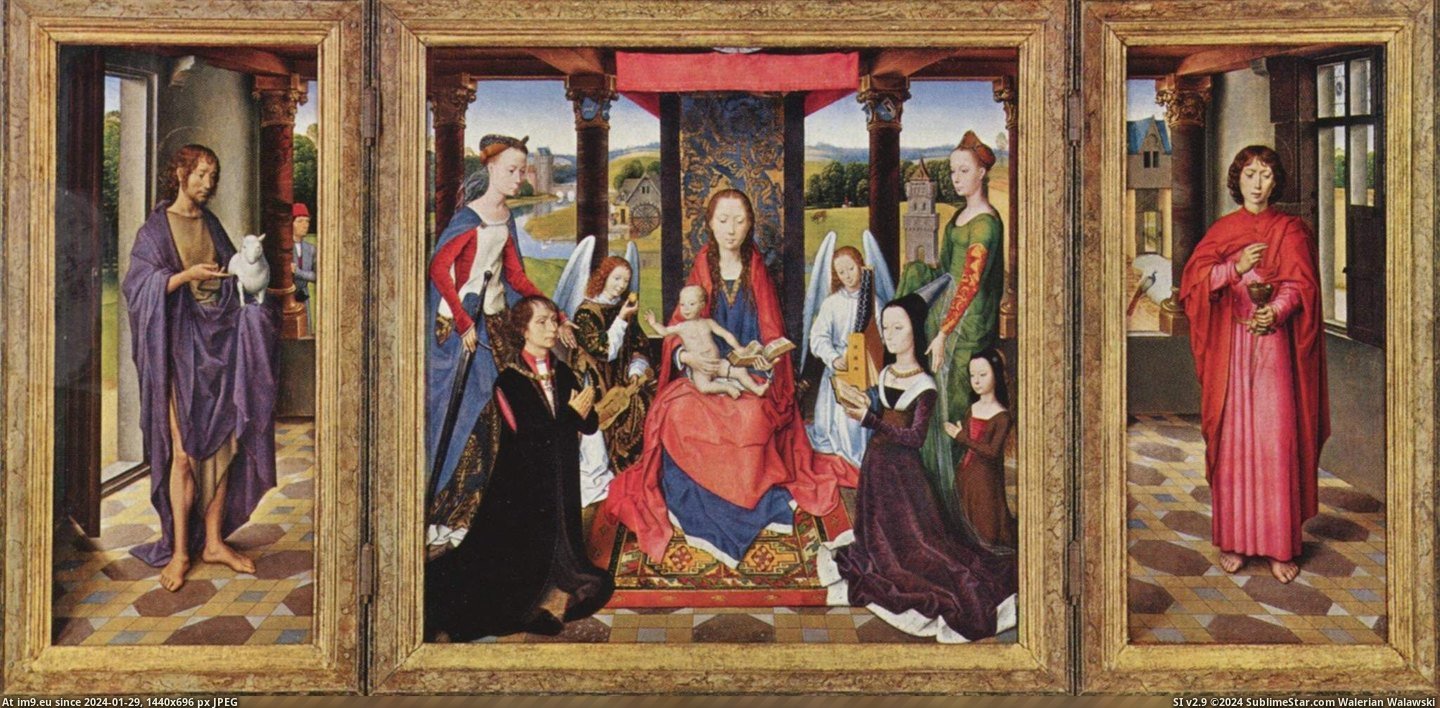 #Virgin #Child #Donors #Donne #Saints #Triptych the-virgin-and-child-with-saints-and-donors-the-donne-triptych Pic. (Image of album Triptych))