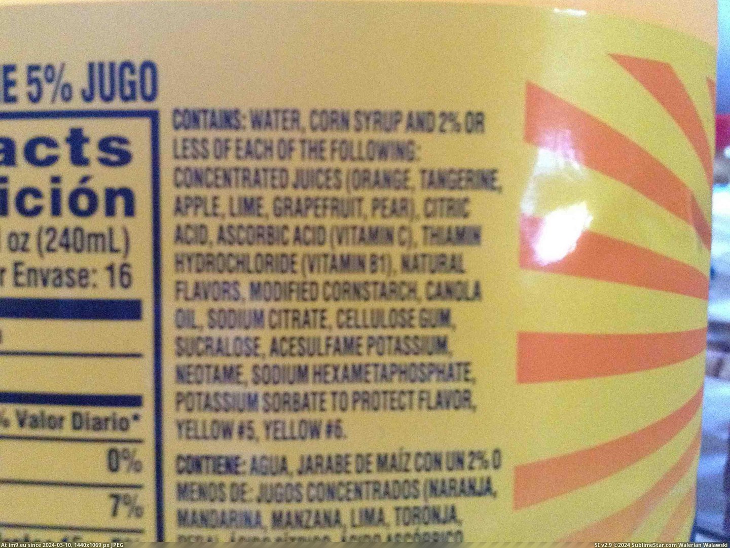 #Wtf #Water #Sunnyd #Corn #Syrup [Wtf] SunnyD is almost entirely water and corn syrup. Pic. (Obraz z album My r/WTF favs))