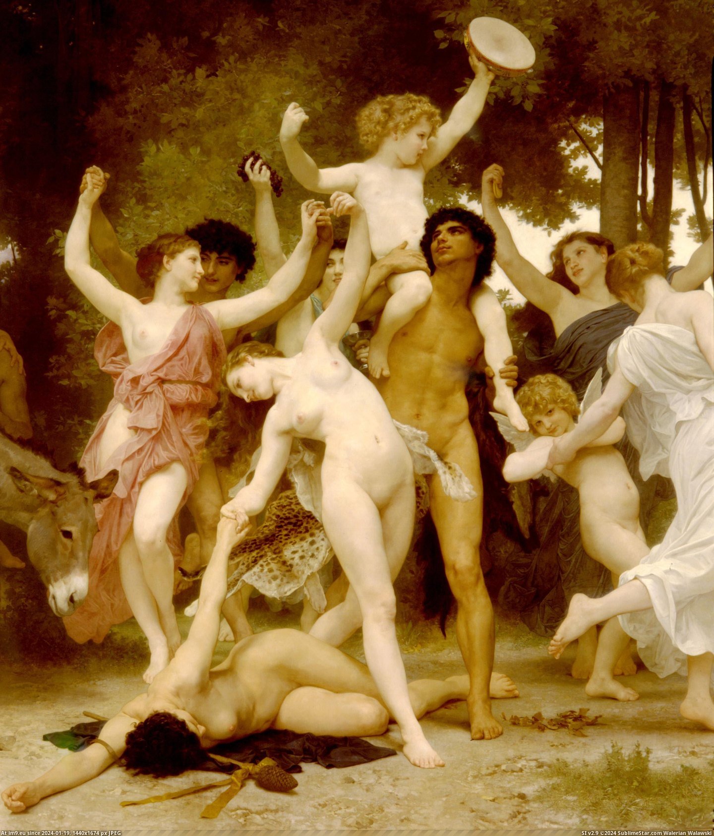 (1884) La Jeunesse De Bacchus [Detail Centre] - William Adolphe Bouguereau (in William Adolphe Bouguereau paintings (1825-1905))