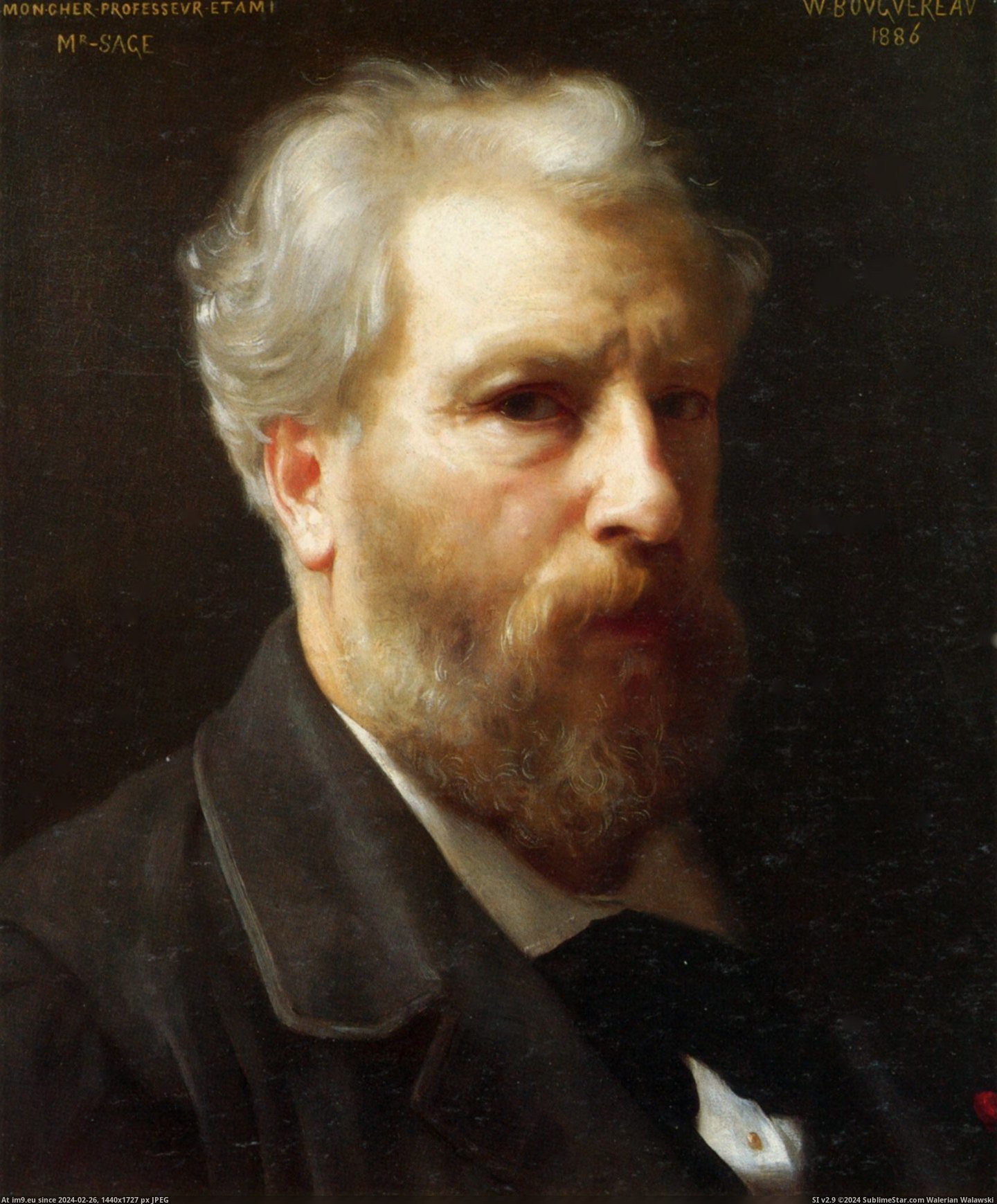 (1886) Autoportrait Presente A M Sage - William Adolphe Bouguereau (in William Adolphe Bouguereau paintings (1825-1905))
