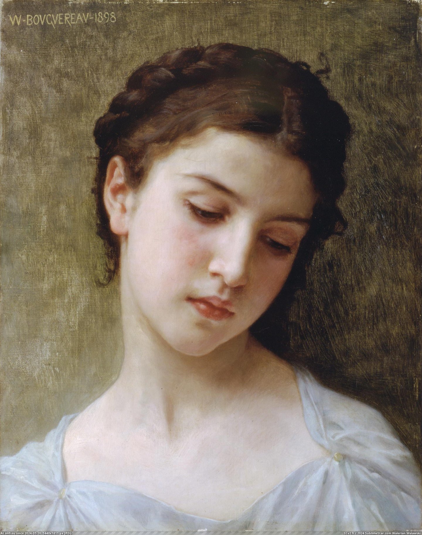 (1898) Etude Tete De Jeune Fille - William Adolphe Bouguereau (in William Adolphe Bouguereau paintings (1825-1905))