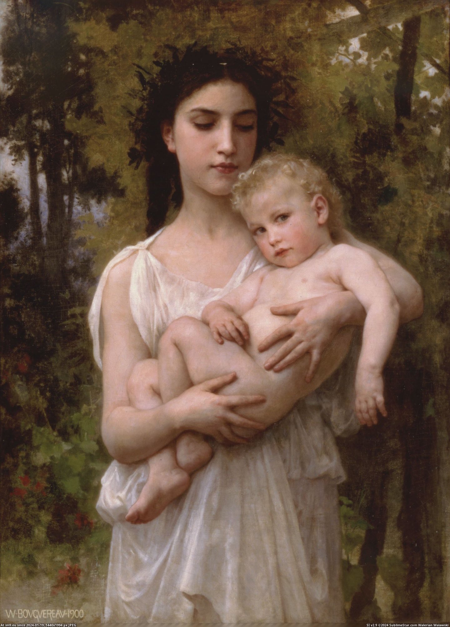(1900) Le Jeune Frere - William Adolphe Bouguereau (in William Adolphe Bouguereau paintings (1825-1905))
