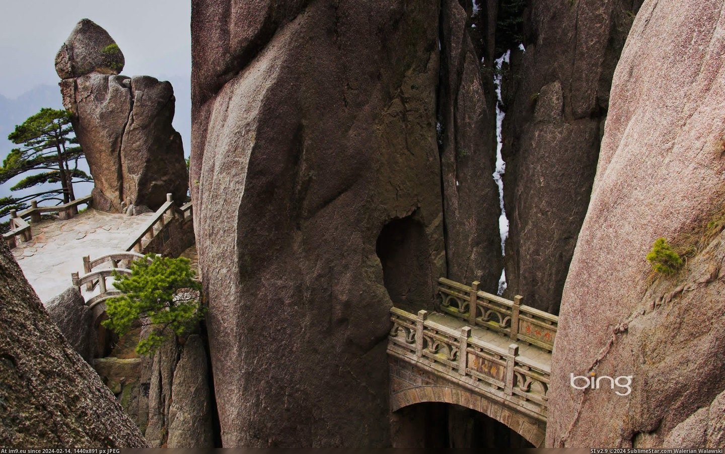 Bridge in the Huangshan mountain range, Anhui Province, China (© Corbis) (in Best photos of February 2013)