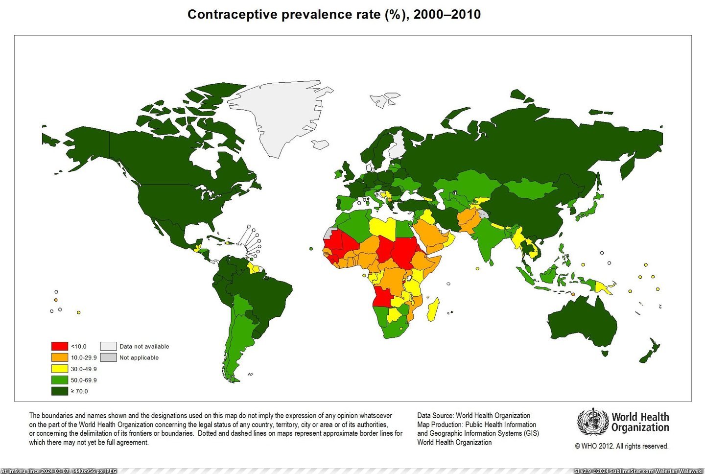#Country #Use #Contraceptive #Global [Dataisbeautiful] Global contraceptive use by country, 2000-2010 Pic. (Image of album My r/DATAISBEAUTIFUL favs))