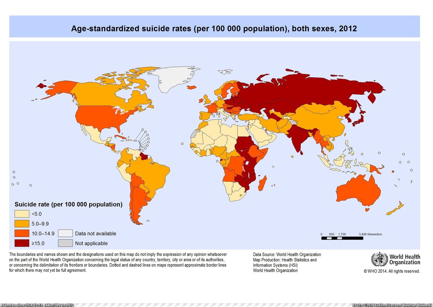 #Suicide #Rates #Global [Dataisbeautiful] Global Suicide Rates Pic. (Изображение из альбом My r/DATAISBEAUTIFUL favs))