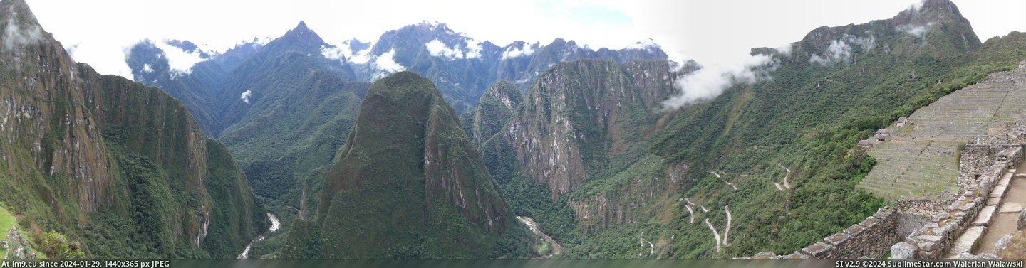 #Out #Valley #Machu #Panoramic #Picchu [Earthporn] A panoramic view looking out from Machu Picchu onto the valley below [OC] [5629x1439] Pic. (Изображение из альбом My r/EARTHPORN favs))