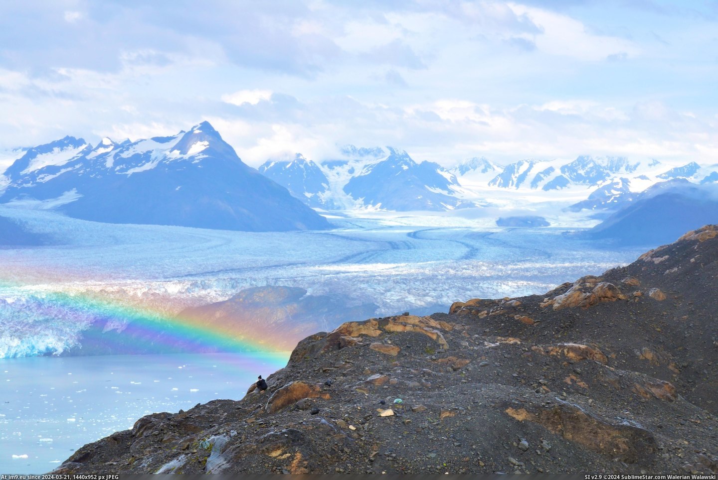 #Glacier #Alaska #Columbia #Bay #Rainbow [Earthporn] Columbia Glacier and a rainbow this past August.(Columbia Bay, Alaska) [4,288x2,848] Pic. (Image of album My r/EARTHPORN favs))