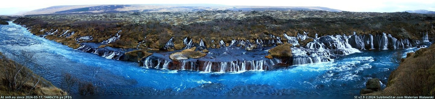 #Falls #Lava #Hraunfossar #Iceland [Earthporn] Hraunfossar (lava falls) Iceland [2222 x 500] Pic. (Obraz z album My r/EARTHPORN favs))