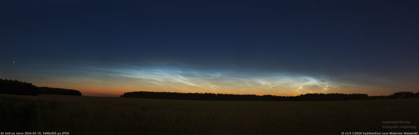  #Clouds  [Earthporn] Noctilucent clouds near Minsk, Belarus  [3000x960] Pic. (Изображение из альбом My r/EARTHPORN favs))
