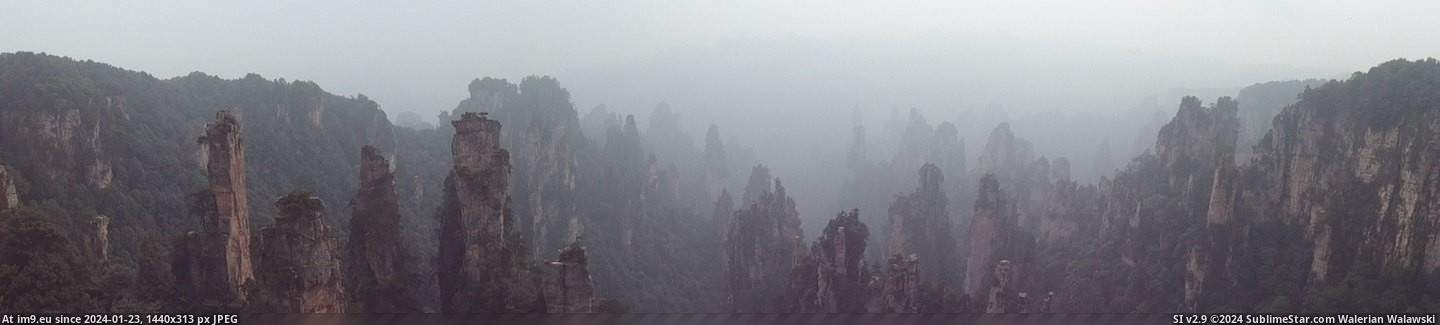 #Forest #China #Hunan #Stone #Zhangjiajie [Earthporn] Stone Forest - Zhangjiajie, Hunan, China [4912 x 1080] [OC] Pic. (Изображение из альбом My r/EARTHPORN favs))