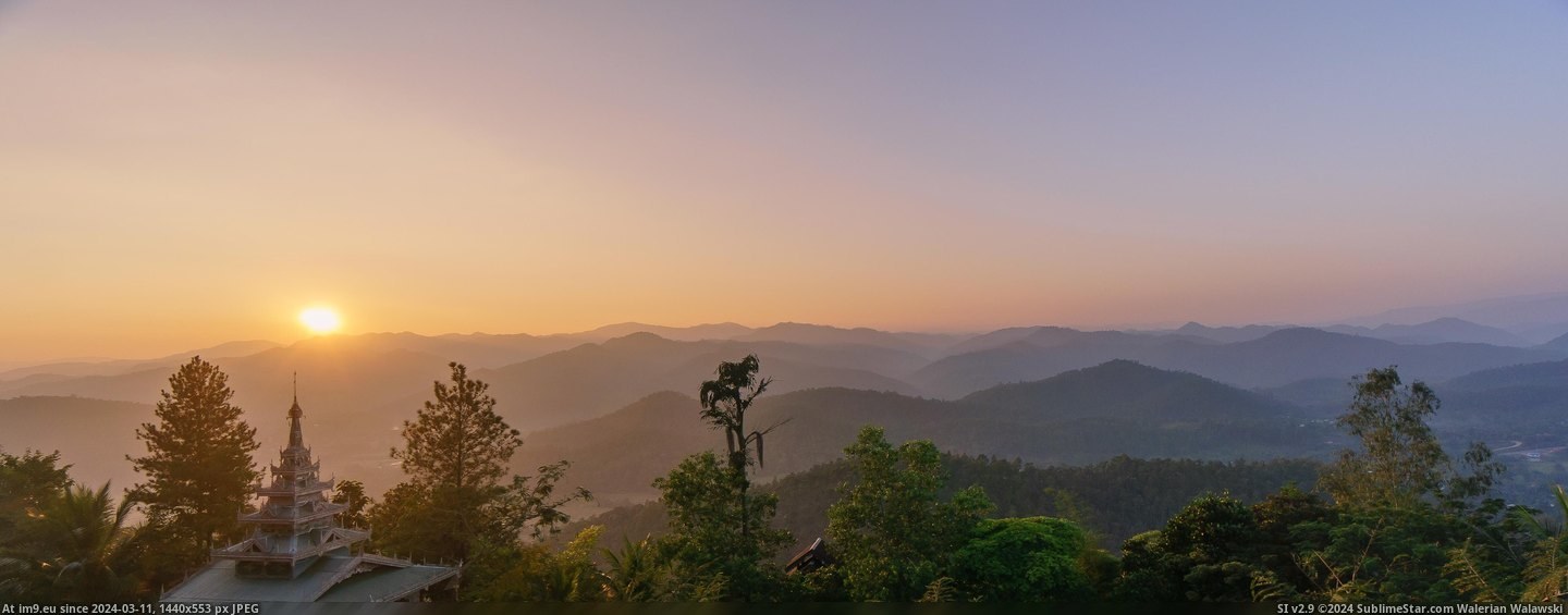 #Sunset #Mountains #Hong #Mae #Northwest #Son #Thailand [Earthporn] Sunset over the mountains of Northwest Thailand, Mae Hong Son [4190x1620] [OC] Pic. (Bild von album My r/EARTHPORN favs))