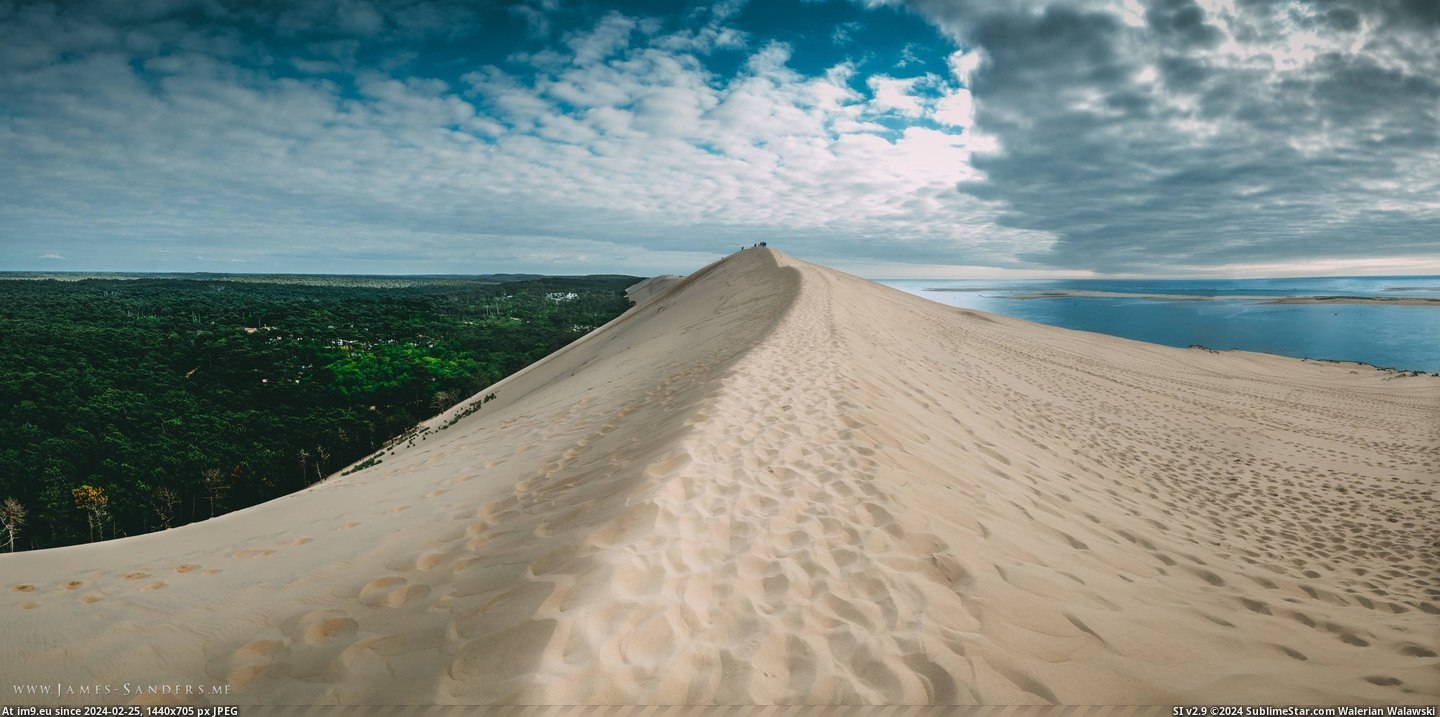 #Photo #Wallpaper #Beautiful #Lake #Europe #Wallpapers #Forest #Sea #Sky #Desert #France #Clouds [Earthporn] Tallest sand dune in Europe. Dune of Pylat, France [3000x1480] Pic. (Obraz z album My r/EARTHPORN favs))