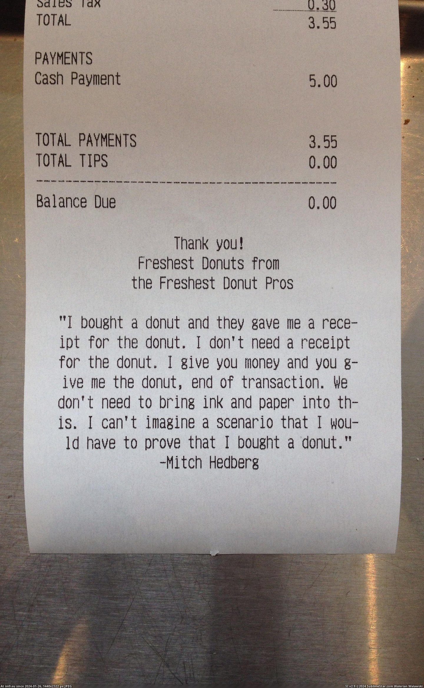 #Funny #Was #Work #Ability #Doughnut #Firs #Receipts #Shop #Control #Printed [Funny] I was given the ability to control what gets printed on the receipts at the doughnut shop where I work. This is the firs Pic. (Bild von album My r/FUNNY favs))
