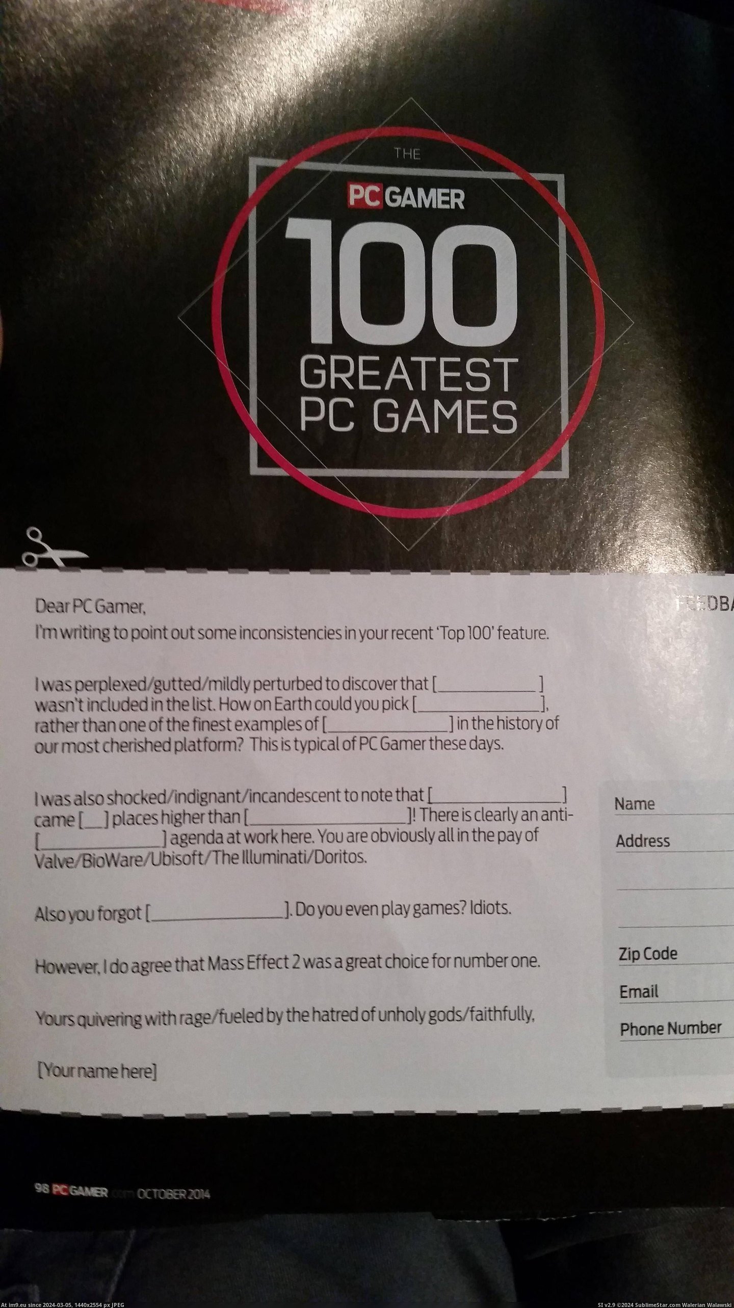 #Gaming #Top #Games #Greatest #Gamer #List #Magazine #Included #Latest [Gaming] In the back of the latest PC Gamer Magazine, which included a list of their Top 100 Greatest PC Games Pic. (Изображение из альбом My r/GAMING favs))
