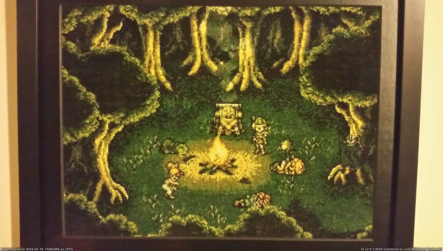 #Gaming #Year #Work #Stitched #Trigger #Mom #Cross #Stitches [Gaming] Mom cross-stitched this for me. About a year of work and over 53000 stitches. (Chrono Trigger) Pic. (Image of album My r/GAMING favs))