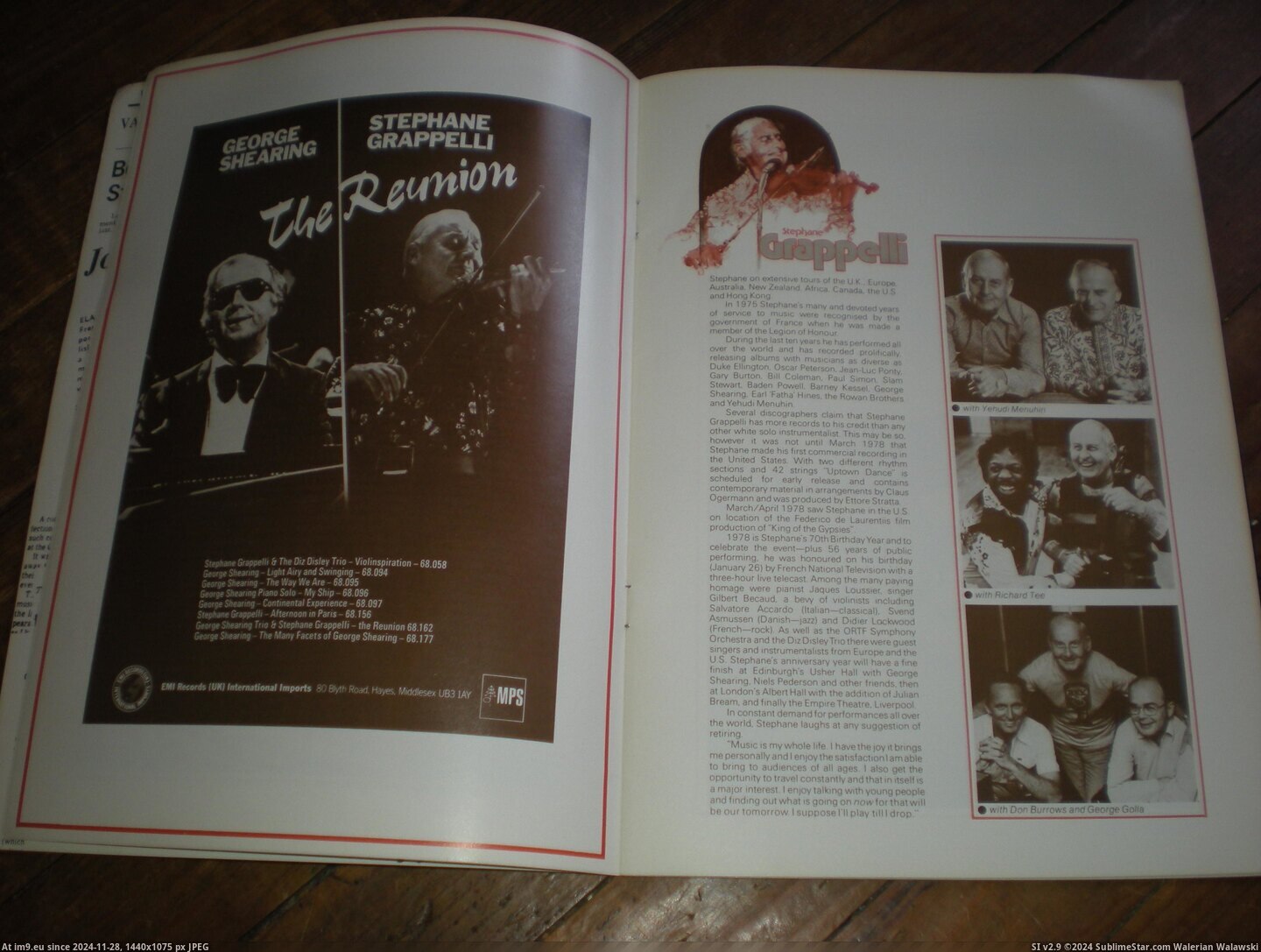  #Grappelli  Grappelli 2 Pic. (Image of album new 1))