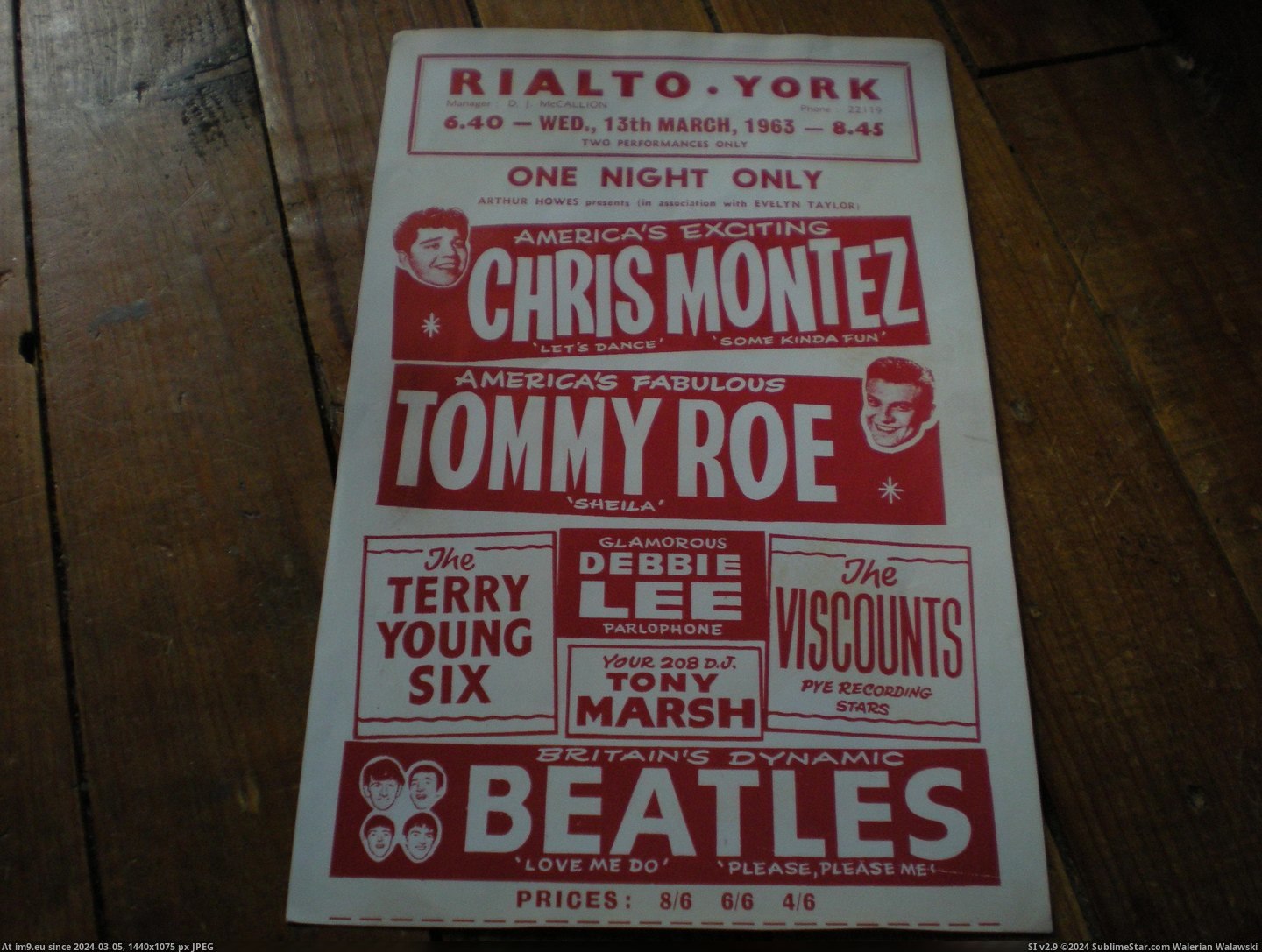 #Beatles #Handbill #Rialto Handbill Rialto Beatles 1 Pic. (Image of album new 1))