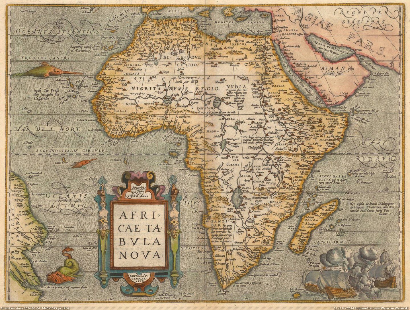 #Map #Abraham #Ortelius #Africa [Mapporn] 1584 map of Africa by Abraham Ortelius [2,031 x 1,528] Pic. (Bild von album My r/MAPS favs))