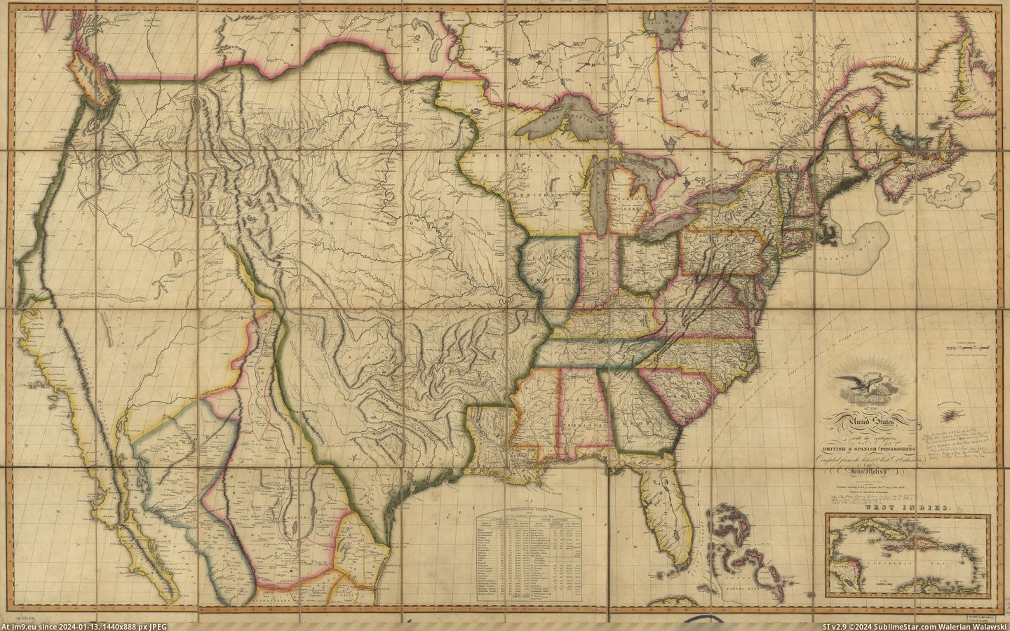 #Map #States #United #Contiguous #Possessions #British #America #Spanish [Mapporn] 1816 Map of the United States of America with the contiguous British and Spanish possessions [2,165 x 1,347] Pic. (Image of album My r/MAPS favs))