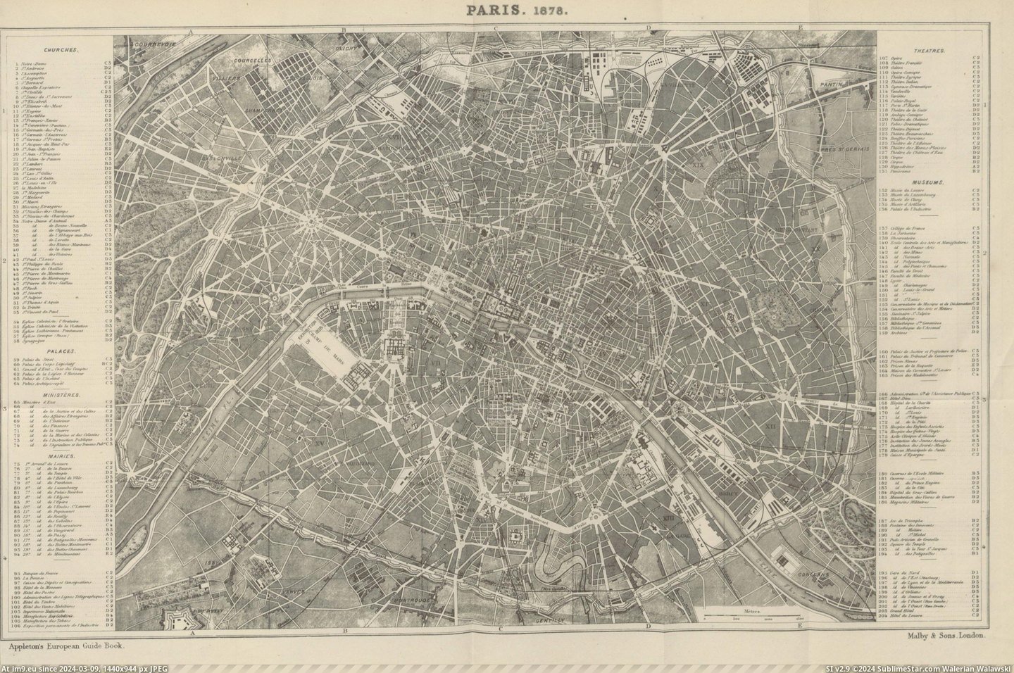 #Map  #Paris [Mapporn] 1878 map of Paris [2782x1835] Pic. (Изображение из альбом My r/MAPS favs))