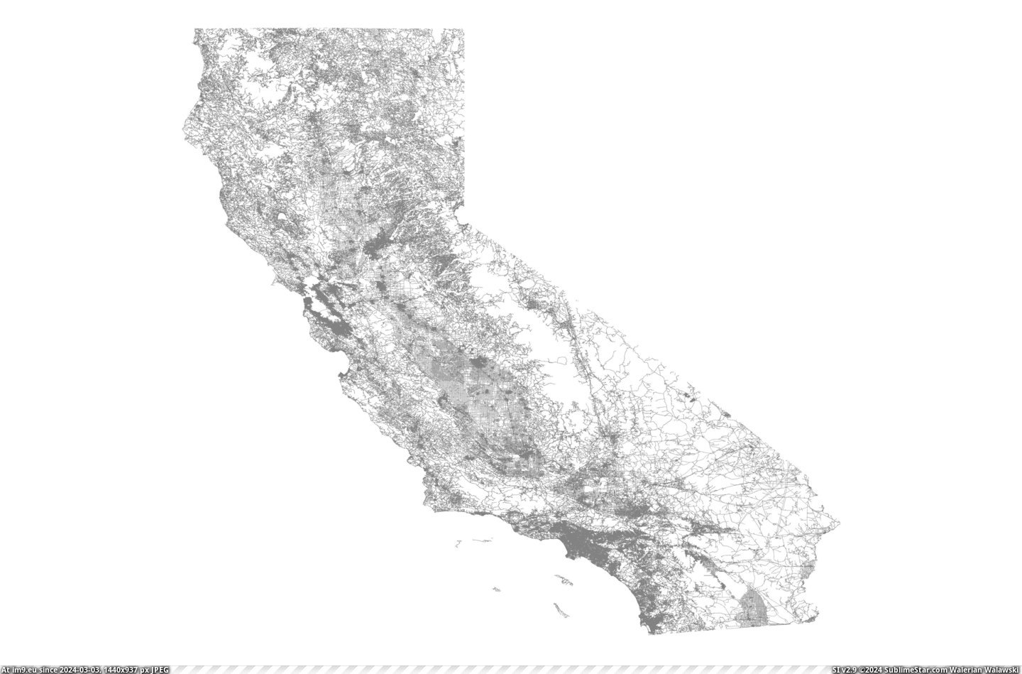 #California  #Roads [Mapporn] All roads in California, nothing more [OS][4417x2887] Pic. (Image of album My r/MAPS favs))