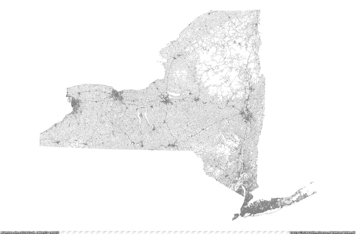 #York  #Roads [Mapporn] All roads in New York, nothing more [OS] [4417x2887] Pic. (Image of album My r/MAPS favs))