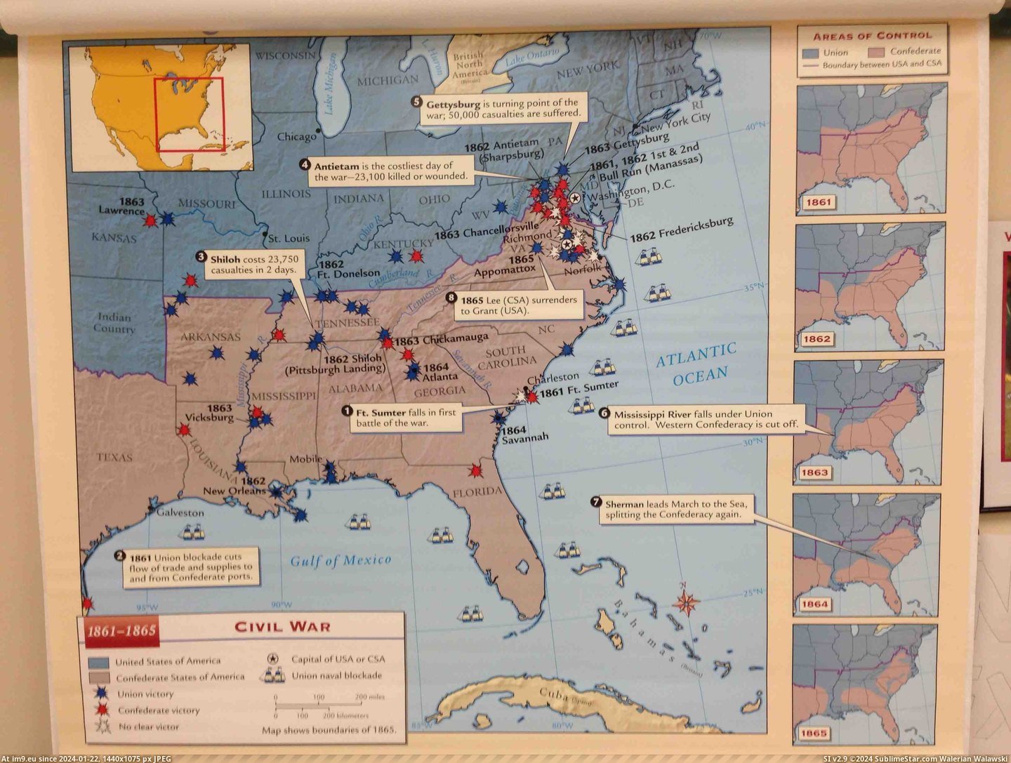 #Map #1280x720 #Civil #American #War [Mapporn] American Civil War Map [1280x720] Pic. (Obraz z album My r/MAPS favs))