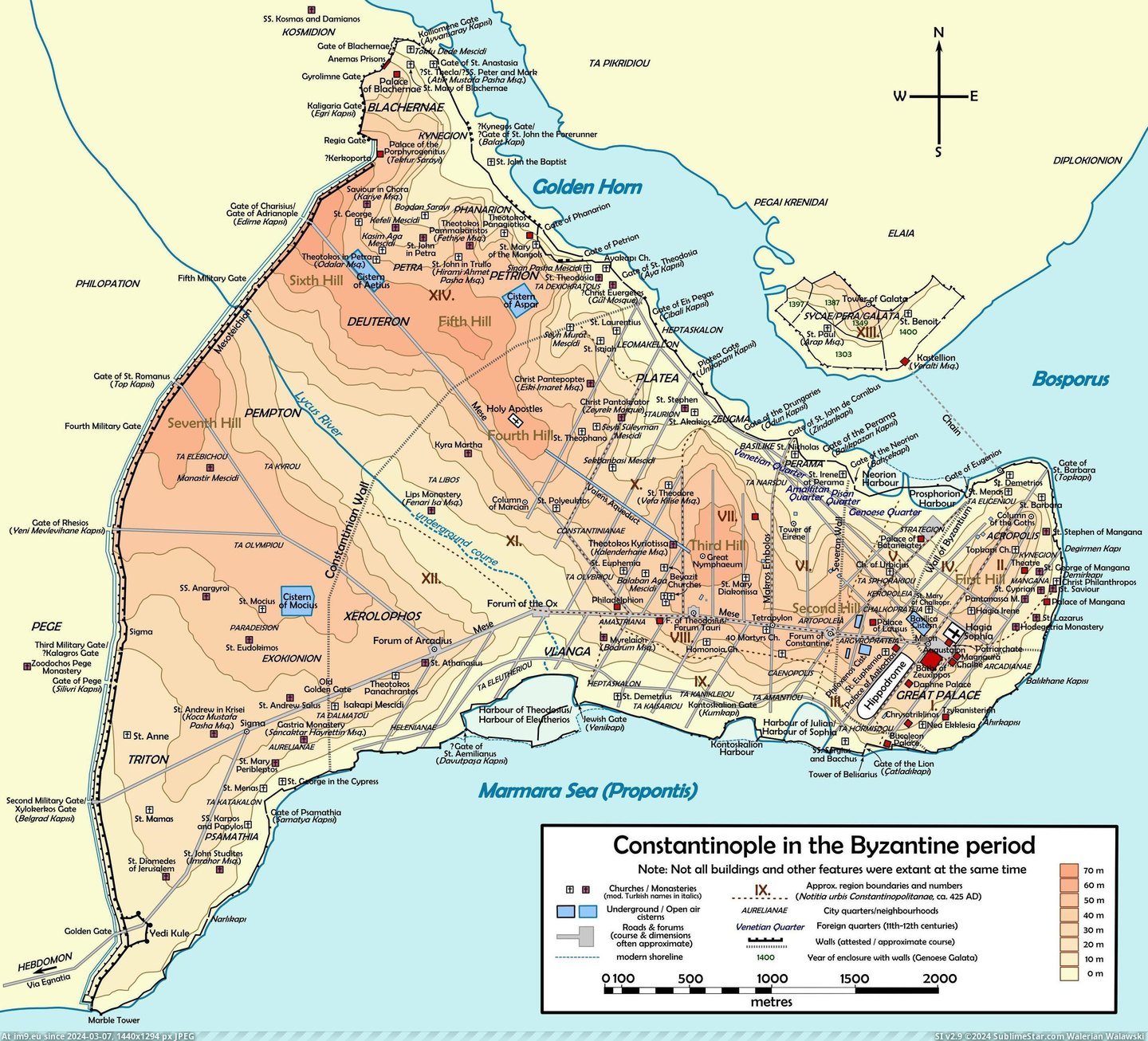 #Period  #Byzantine [Mapporn] Constantinople in the Byzantine Period [2880x2599] Pic. (Image of album My r/MAPS favs))